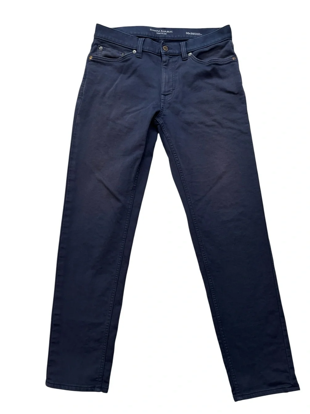 Banana Republic Navy Traveler Athletic Tapered Pants, 30x30
